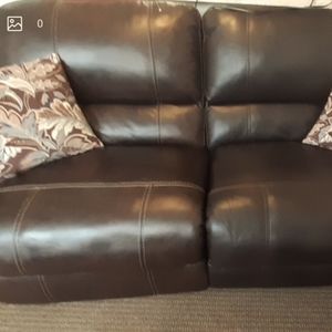 Chocolate Brown Leather Reclining Couch